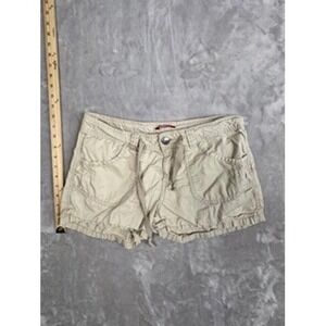 Unionbay Womens Tan Khaki Drawstring Cargo Shorts Size 9 Casual Comfy